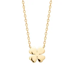 Maison de la Bijouterie Collier femme pendentif trèfle 4 feuilles plaqué or UYY00445 | Femme Collier Et Pendentif