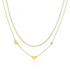 Pixies Bijoux Collier Femme Triple Coeur - PNM0058-1WHT Acier | Femme Collier Et Pendentif
