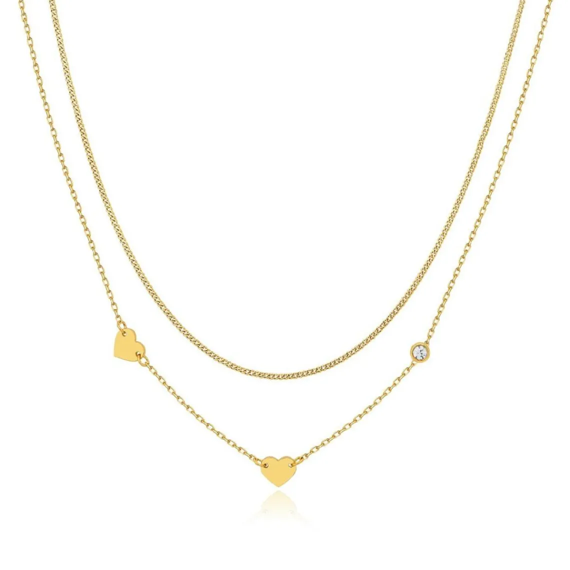 Pixies Bijoux Collier Femme Triple Coeur - PNM0058-1WHT Acier | Femme Collier Et Pendentif