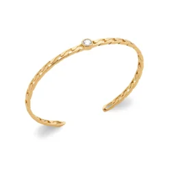 Maison de la Bijouterie Collier femme plaqué or blanc serti clos - UW34Z55V | Femme Bracelet