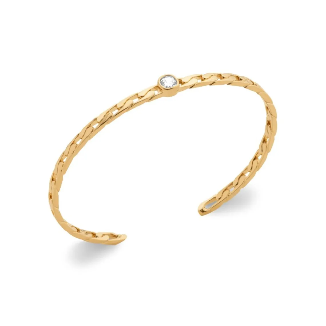 Maison de la Bijouterie Collier femme plaqué or blanc serti clos - UW34Z55V | Femme Bracelet