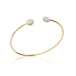 Maison de la Bijouterie Collier femme plaqué or blanc serti griffe rond serti - UWZVY556 | Femme Bracelet