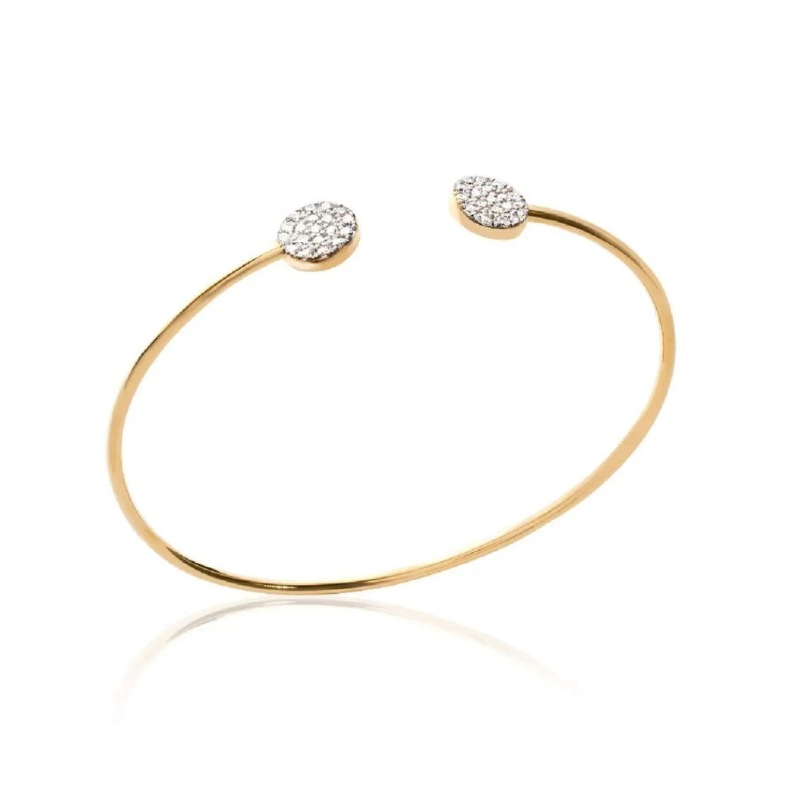 Maison de la Bijouterie Collier femme plaqué or blanc serti griffe rond serti - UWZVY556 | Femme Bracelet
