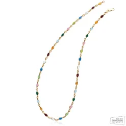 Maison de la Bijouterie Collier femme plaqué or cristal serti clos serti clos multicolor - YVW0VZ45 | Femme Collier Et Pendentif