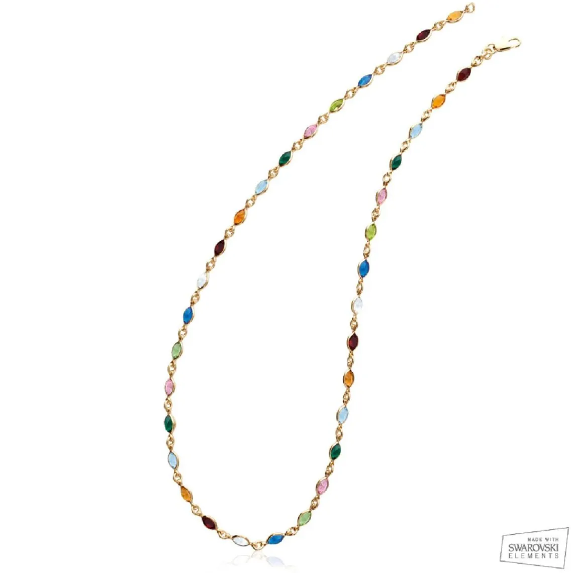 Maison de la Bijouterie Collier femme plaqué or cristal serti clos serti clos multicolor - YVW0VZ45 | Femme Collier Et Pendentif