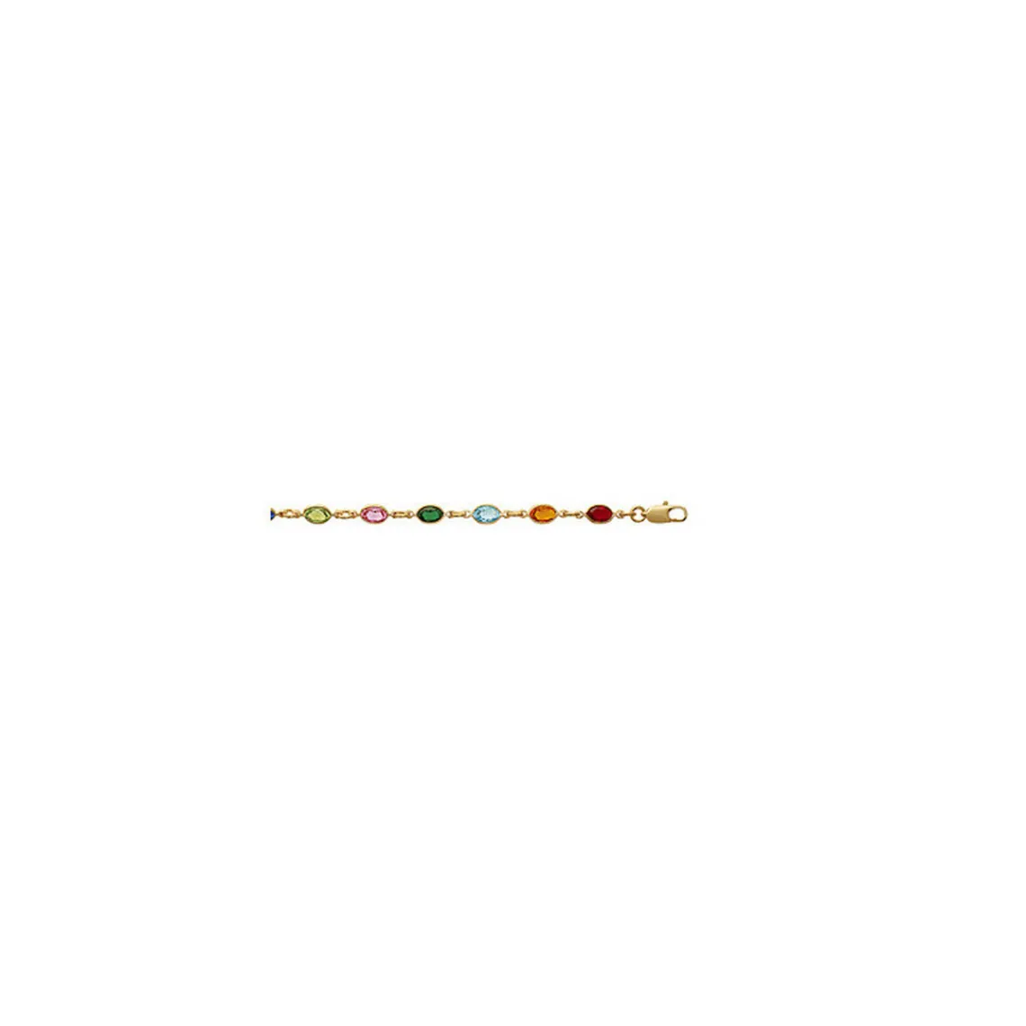Maison de la Bijouterie Collier femme plaqué or cristal serti clos serti clos multicolor - YVW0VZ45 | Femme Collier Et Pendentif