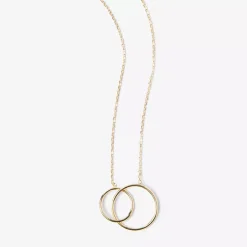 Maison de la Bijouterie Collier femme plaqué or double cercle - UYZZ5U45 | Femme Collier Et Pendentif