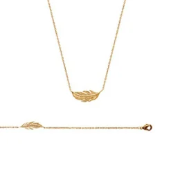 Maison de la Bijouterie Collier femme plaqué or feuillage - UYZ35345 | Femme Collier Et Pendentif