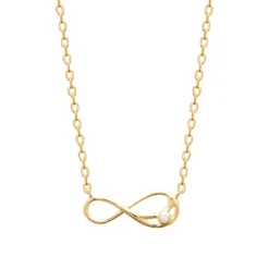 Maison de la Bijouterie Collier femme plaqué or infinity serti clos UW3UUW45 | Femme Collier Et Pendentif