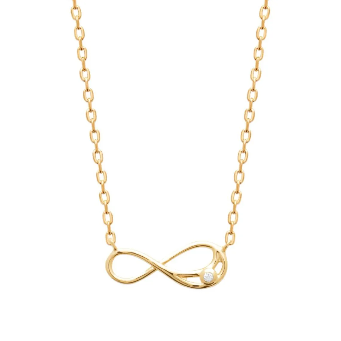Maison de la Bijouterie Collier femme plaqué or infinity serti clos UW3UUW45 | Femme Collier Et Pendentif
