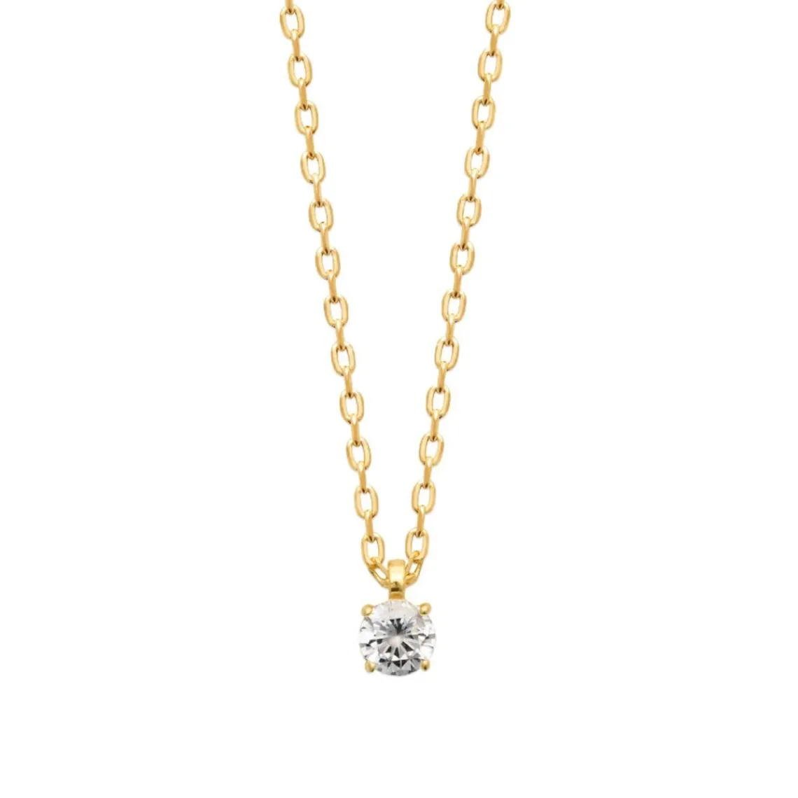 Maison de la Bijouterie Collier Femme plaqué or oxyde de zirconium 4mm UW30W445 | Femme Collier Et Pendentif