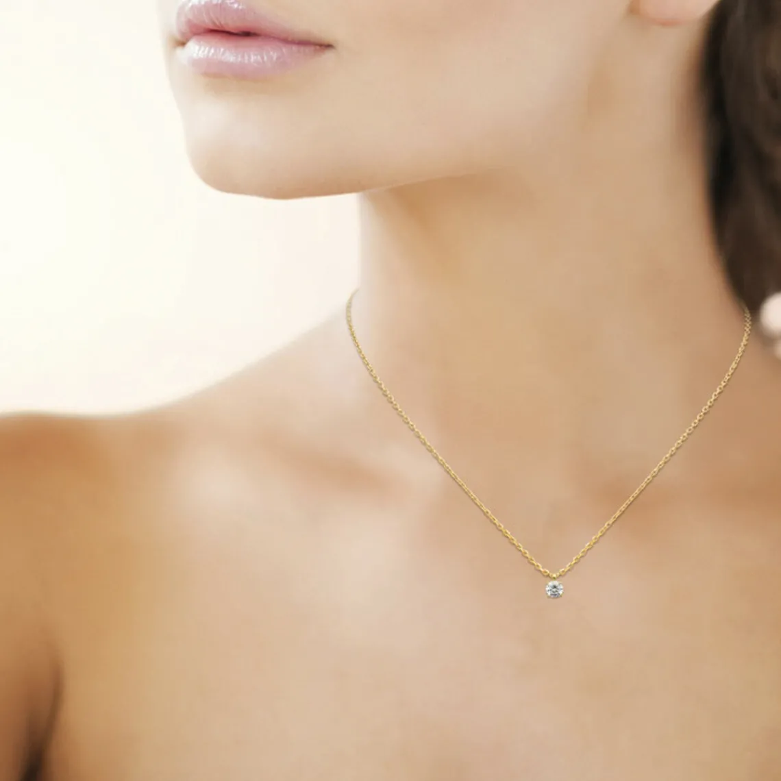 Maison de la Bijouterie Collier Femme plaqué or oxyde de zirconium 4mm UW30W445 | Femme Collier Et Pendentif
