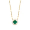 Maison de la Bijouterie Collier femme plaqué or oxyde et pierre verte UW3UVY45 | Femme Collier Et Pendentif
