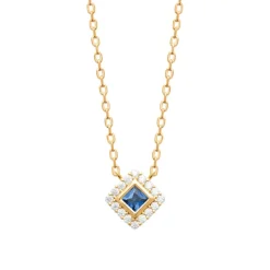 Maison de la Bijouterie Collier femme plaqué or oxydes et pierre bleue UW3UV545 | Femme Collier Et Pendentif