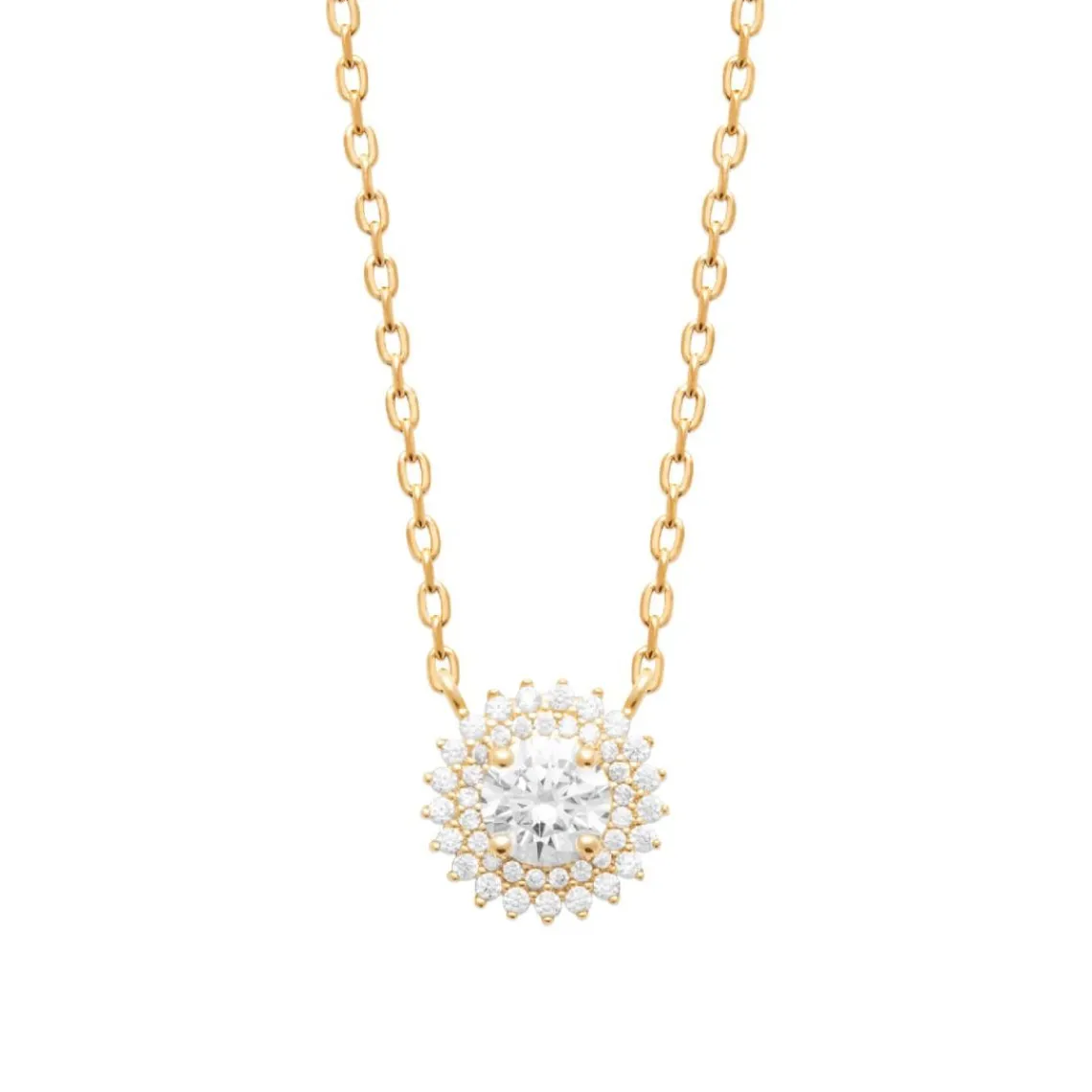 Maison de la Bijouterie Collier femme plaqué or oxydes de zirconium UW3UV045 | Femme Collier Et Pendentif