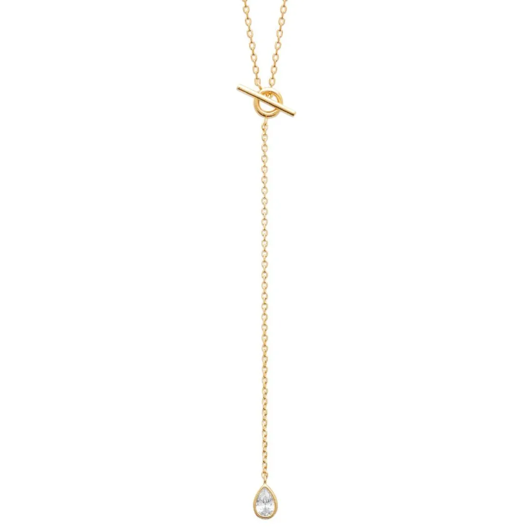 Maison de la Bijouterie Collier femme plaqué or pendant oxyde de zirconium UW40ZY45 | Femme Collier Et Pendentif