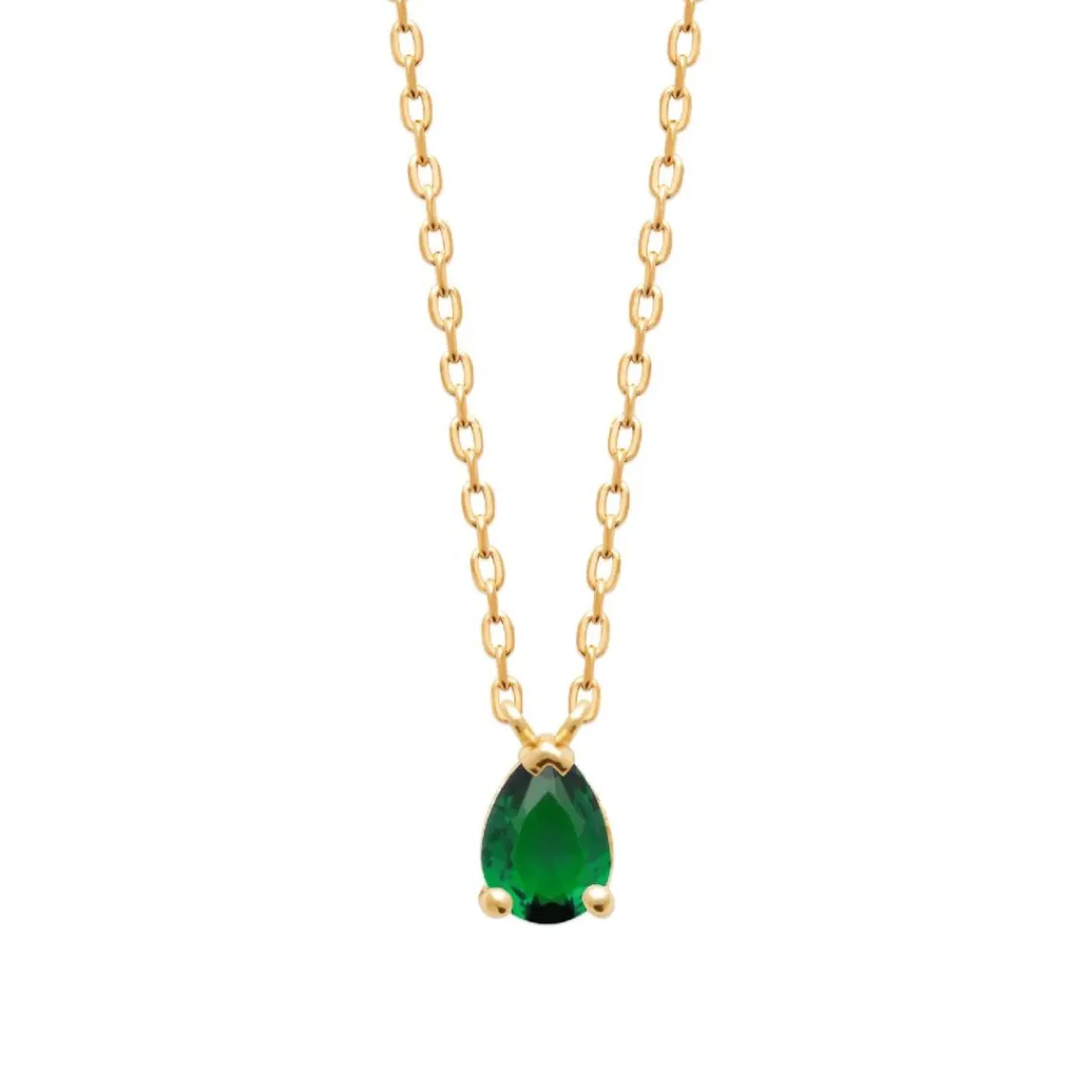 Maison de la Bijouterie Collier femme plaqué or pendentif oxyde verte UW3UW645 | Femme Collier Et Pendentif