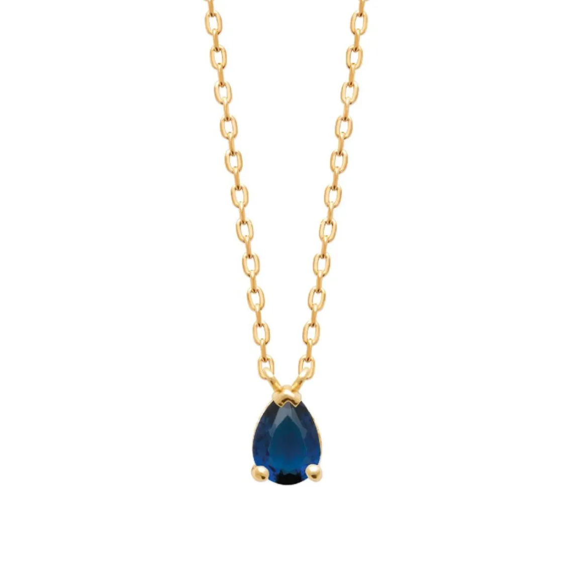 Maison de la Bijouterie Collier femme plaqué or pendentif oxyde bleue UW3UW545 | Femme Collier Et Pendentif