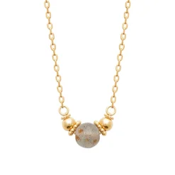Maison de la Bijouterie Collier femme plaqué or pendentif labradorite UW400Z45 | Femme Collier Et Pendentif