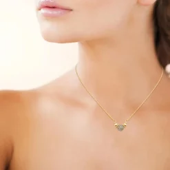 Maison de la Bijouterie Collier femme plaqué or pendentif labradorite UW400Z45 | Femme Collier Et Pendentif
