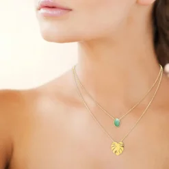 Maison de la Bijouterie Collier femme plaqué or serti clos - UW30Y645 | Femme Collier Et Pendentif