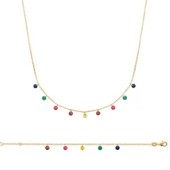 Maison de la Bijouterie Collier femme plaqué or teinté serti clos - UW34V345 | Femme Collier Et Pendentif