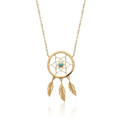 Maison de la Bijouterie Collier femme plaqué or turquoise serti clos - UWZW5W45 | Femme Collier Et Pendentif