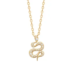 Maison de la Bijouterie Collier femme serpent oxyde de zirconium plaqué or UW3W6045 | Femme Collier Et Pendentif
