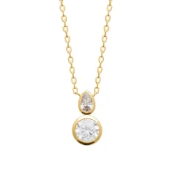 Maison de la Bijouterie Collier femme serti clos plaqué or UW34W045 | Femme Collier Et Pendentif