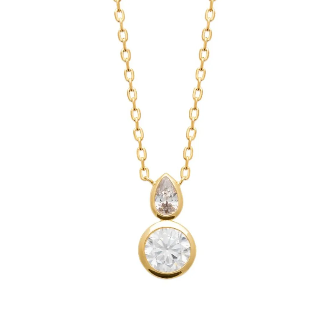 Maison de la Bijouterie Collier femme serti clos plaqué or UW34W045 | Femme Collier Et Pendentif