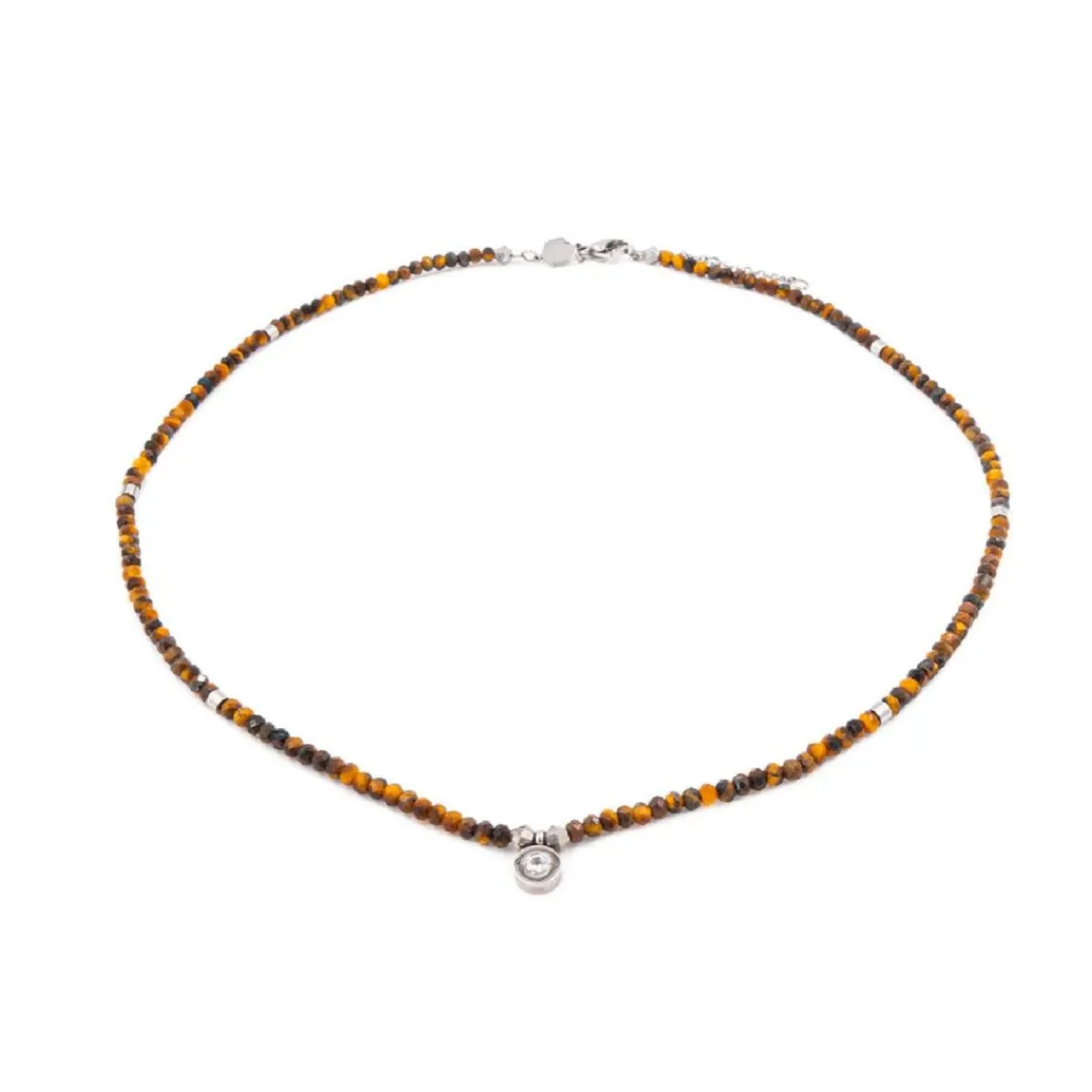 Sloya Collier Femme Lumia Oeil de Tigre | Femme Collier Et Pendentif