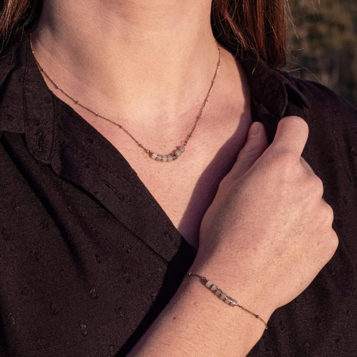 Sloya Collier Femme Piana en pierres Labradorite | Femme Collier Et Pendentif