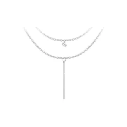 So Charm Bijoux Collier Femme So Charm - B2274-ARGENT+B2382-ARGENT-10004-WHITE - Collier Mode Argenté | Femme Collier Et Pendentif