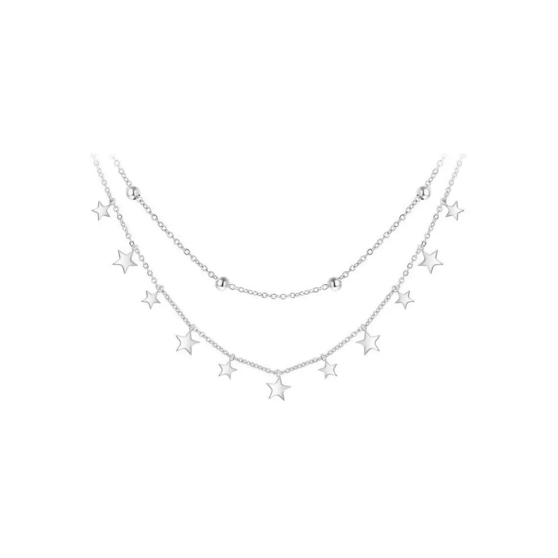 So Charm Bijoux Collier Femme So Charm - B2263-ARGENT+B2370-ARGENT - Collier Mode Argenté | Femme Collier Et Pendentif