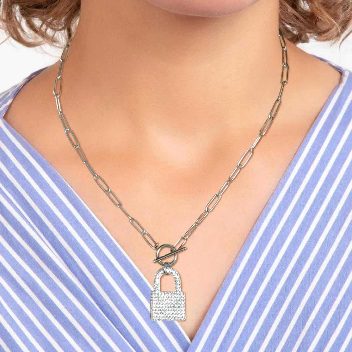 So Charm Bijoux Collier Femme So Charm - B3139-ARGENT - Collier Cadenas Argenté | Femme Collier Et Pendentif