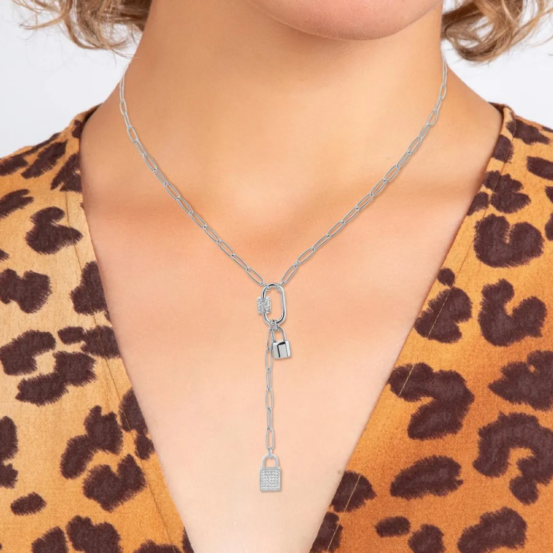 So Charm Bijoux Collier Femme So Charm - B3031-ARGENT - Collier Cadenas Argenté | Femme Collier Et Pendentif