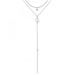 So Charm Bijoux Collier Femme So Charm - B2276-ARGENT+B2382-ARGENT-10001-CRYS - Collier Mode Argenté | Femme Collier Et Pendentif
