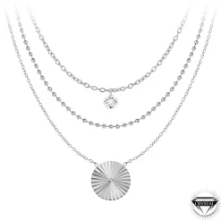 So Charm Bijoux Collier Femme So Charm - B2115-ARGENT+B2382-ARGENT-10001-CRYS+B2385-ARGENT - Colliers Mode Argentés | Femme Collier Et Pendentif