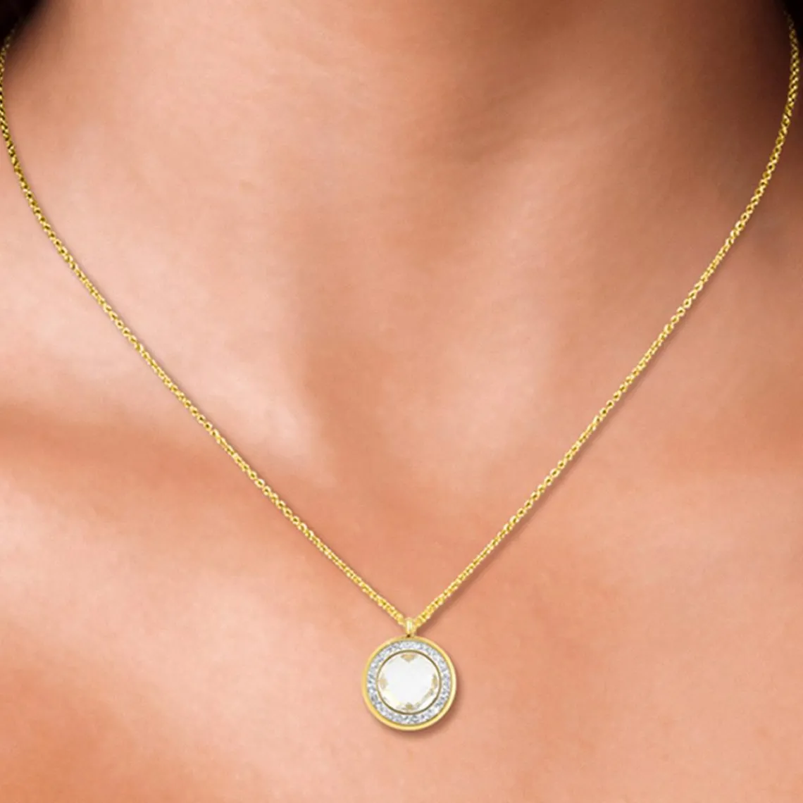 So Charm Bijoux Collier Femme So Charm - B2126-BLANC - Collier Mode Doré | Femme Collier Et Pendentif