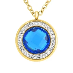 So Charm Bijoux Collier Femme So Charm - B2126-BLEU - Collier Mode Doré | Femme Collier Et Pendentif