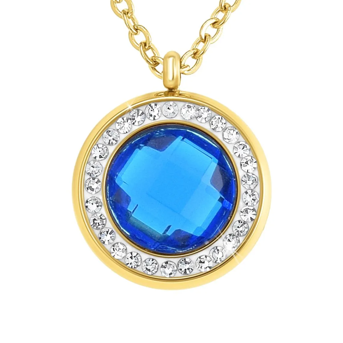 So Charm Bijoux Collier Femme So Charm - B2126-BLEU - Collier Mode Doré | Femme Collier Et Pendentif