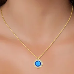 So Charm Bijoux Collier Femme So Charm - B2126-BLEU - Collier Mode Doré | Femme Collier Et Pendentif