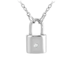 So Charm Bijoux Collier Femme So Charm - BD3169-ARGENT-DIAMANT - Collier Cadenas Argenté | Femme Collier Et Pendentif