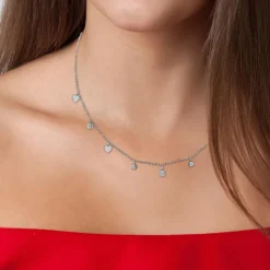 So Charm Bijoux Collier Femme So Charm - BD3117-ARGENT-DIAMANT - Collier Mode Argenté | Femme Collier Et Pendentif