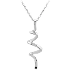 So Charm Bijoux Collier Femme So Charm - BD1549-COLLIER-ARGENT-DIAMANT-NOIR - Collier Mode Argenté | Femme Collier Et Pendentif