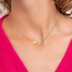 So Charm Bijoux Collier Femme So Charm - BD2757-COLLIER-DORE-DIAMANT-BLANC - Collier Coeur Doré | Femme Collier Et Pendentif