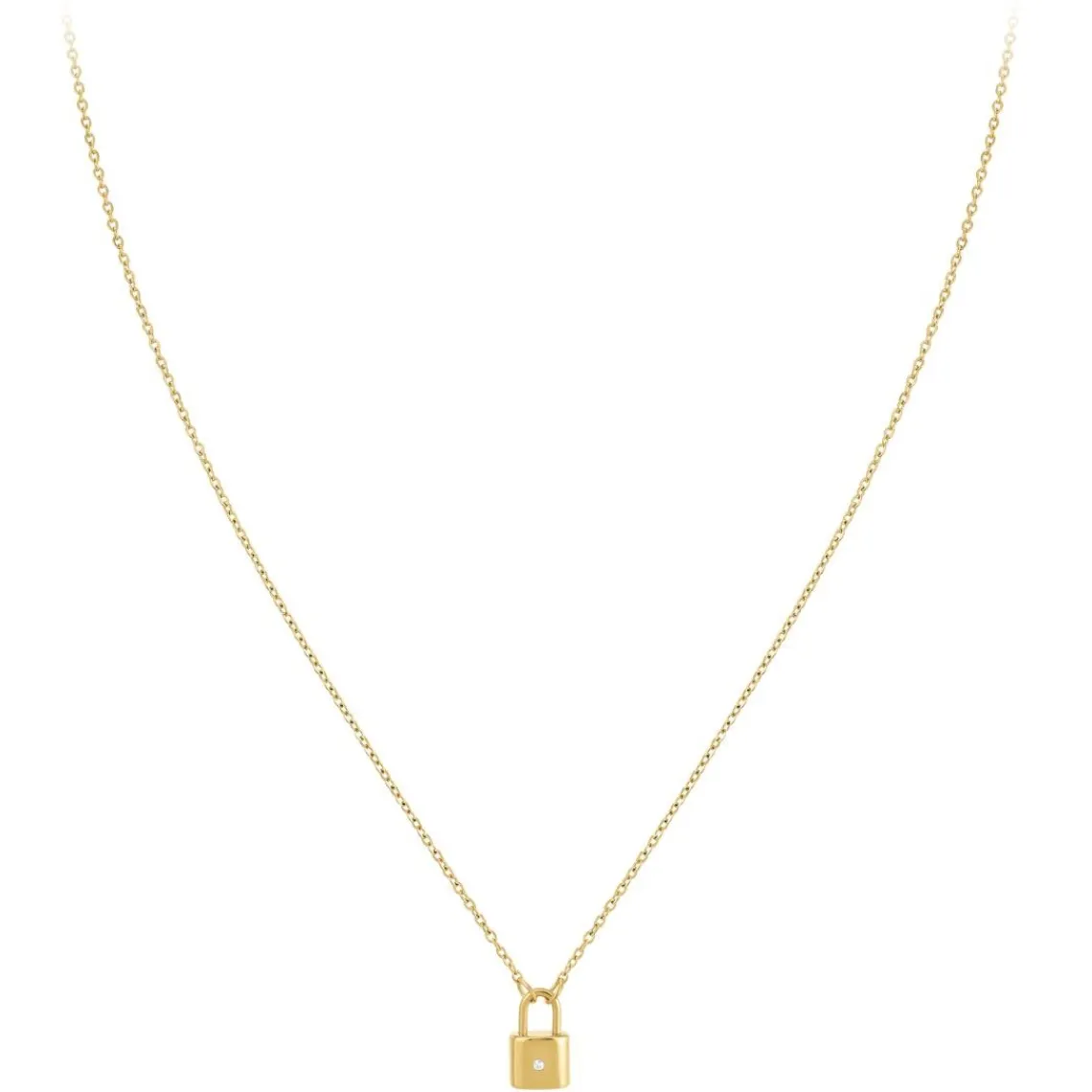 So Charm Bijoux Collier Femme So Charm - BD3169-DORE-DIAMANT - Collier Cadenas Doré | Femme Collier Et Pendentif