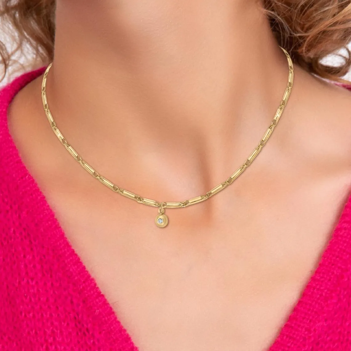 So Charm Bijoux Collier Femme So Charm - BD2372-DORE-DIAMANT - Collier Mode Doré | Femme Collier Et Pendentif