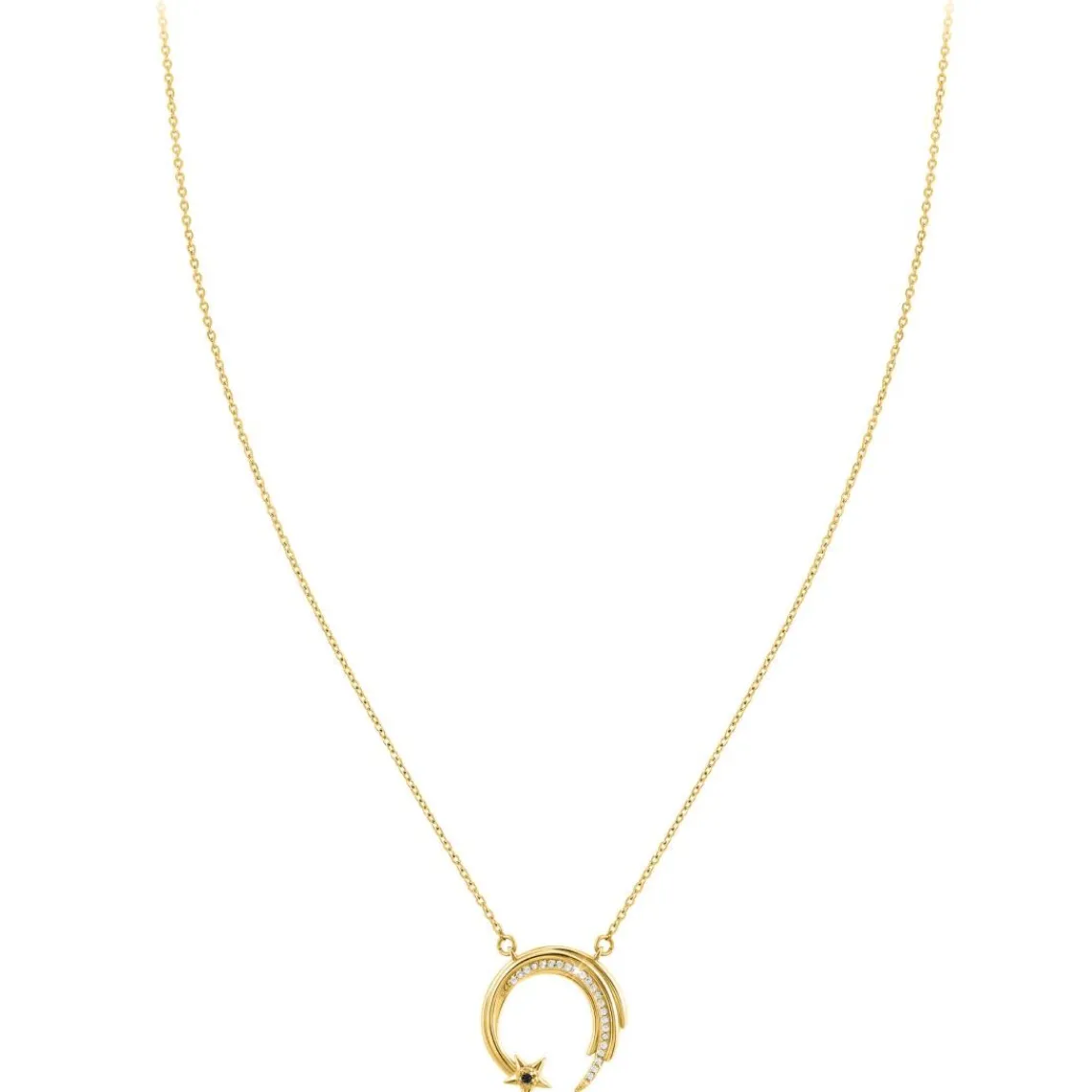 So Charm Bijoux Collier Femme So Charm - BD3301-DORE-DIAMANT-NOIR - Collier Mode Doré | Femme Collier Et Pendentif