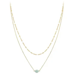 So Charm Bijoux Collier Femme So Charm - B4277-DORE-AMAZONITE - Collier Mode Doré | Femme Collier Et Pendentif